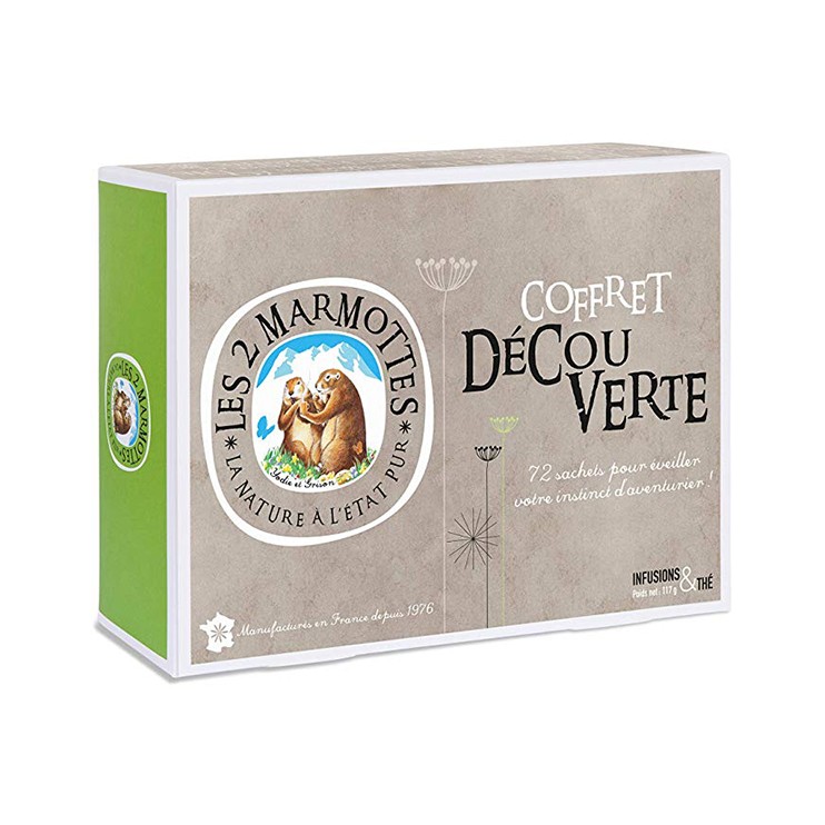 Coffret cadeau thé et infusion de Noël  Les 2 Marmottes, coffret tisane &  thé 100% plantes