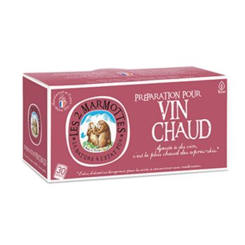 Boîte d'infusions en sachets Les 2 Marmottes Préparation pour Vin chaud