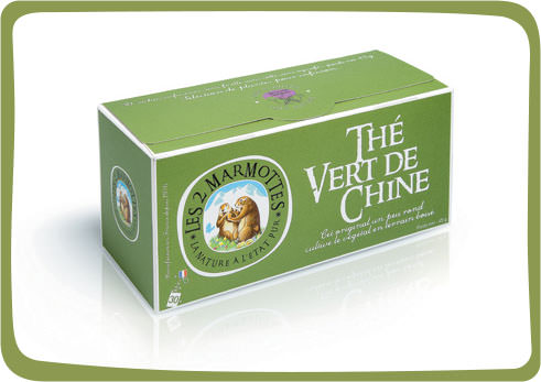 Thé vert de Chine - Les 2 Marmottes, Thé en sachets Thé vert de Chine - Les 2 Marmottes, Thé en sachets