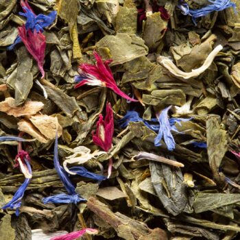 Recharge Dammann Frères L'Ôriental Vert 100g, thé vert aux pétales de fleurs roses et bleus
