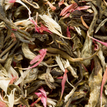 Mélange de thé blanc Dammann Frères Christmas tea vrac 50g avec pétales de fleurs blanches et roses