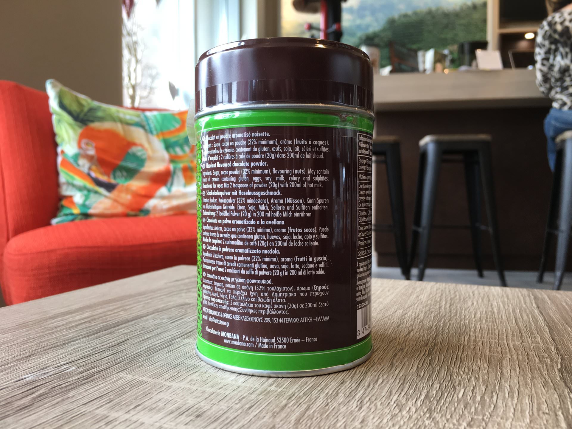 Monbana chocolat en poudre aromatisé Noisette 250g – Image 2