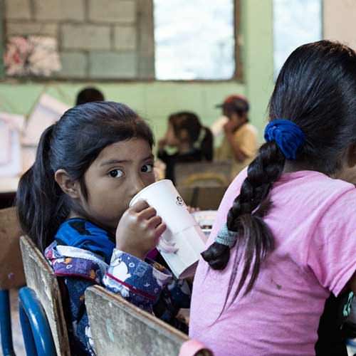 D'autres enfants de l'école de la ferme de café.