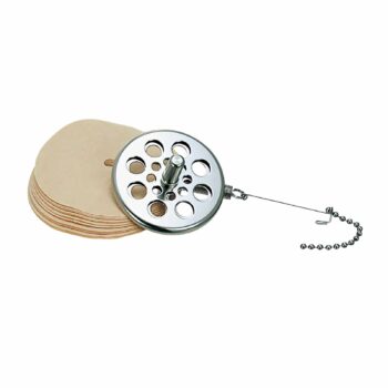 Pile de filtres papier Hario et porte-filtre en acier inoxydable avec chaînette pour syphon à café