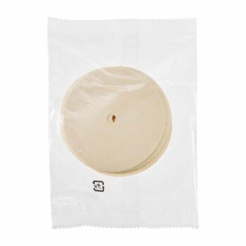 Lot de 50 filtres papier ronds Hario CF-103E pour syphon, emballés dans un sachet plastique transparent