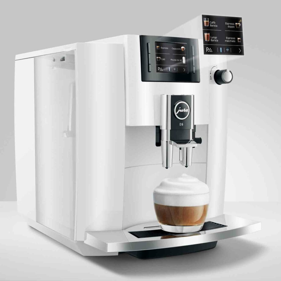 JURA E6 Piano White (EB) + 50€ de cadeaux Cafés Querry