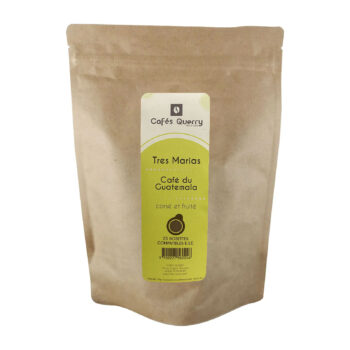 Sachet kraft de 25 dosettes ESE de café Cafés Querry Guatemala, corsé et fruité, sur fond blanc