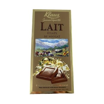Klaus tablette de chocolat au lait aux éclats de nougat