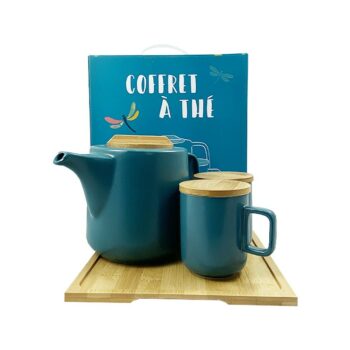 Coffret à thé turquoise