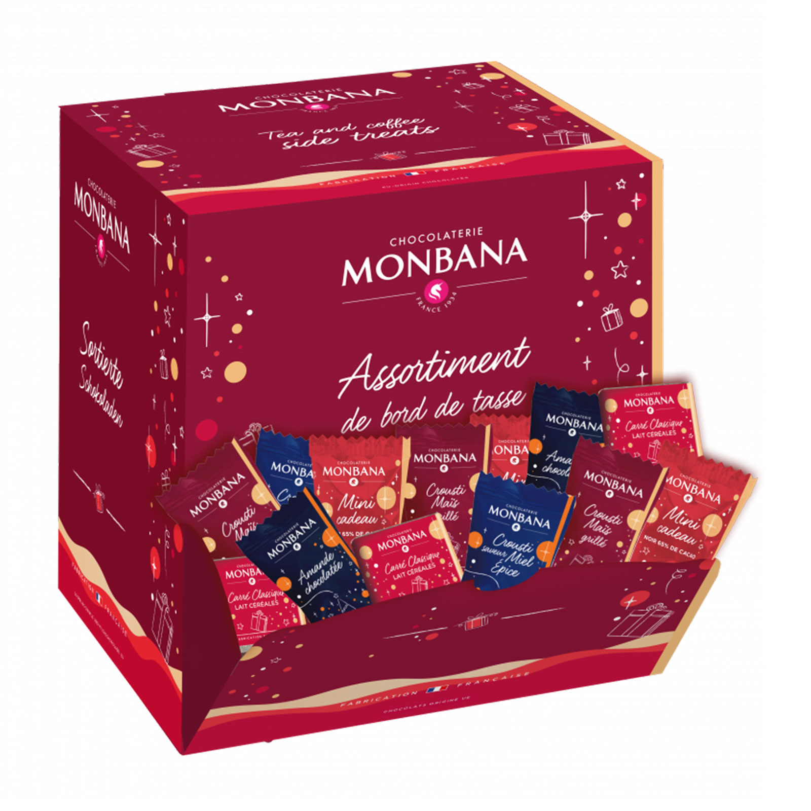 Corbeille en bois de chocolats Monbana - Monbana Chocolatier