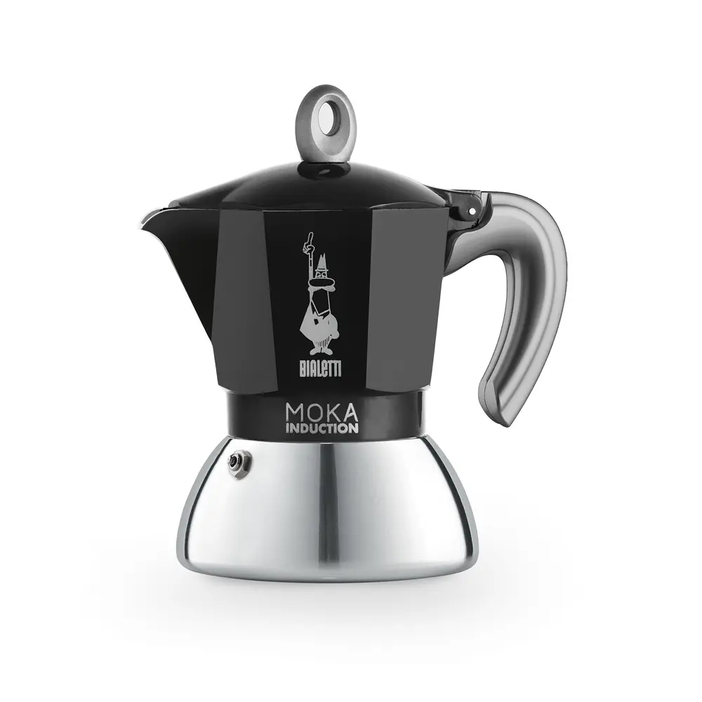 Bialetti Cafetière Moka Induction tasses noire Cafés Querry