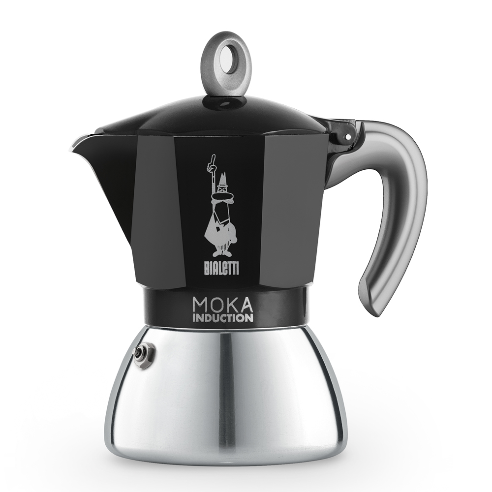 Bialetti Cafetière Moka Induction 6 tasses noire - Cafés Querry