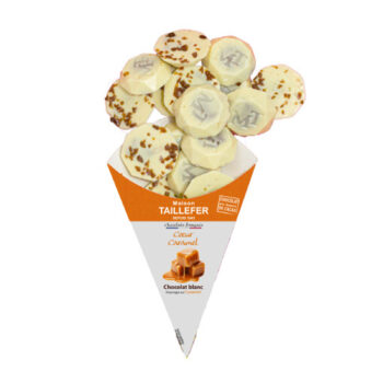 Maison Taillefer cornet chocolat blanc caramel beurre salé 130g