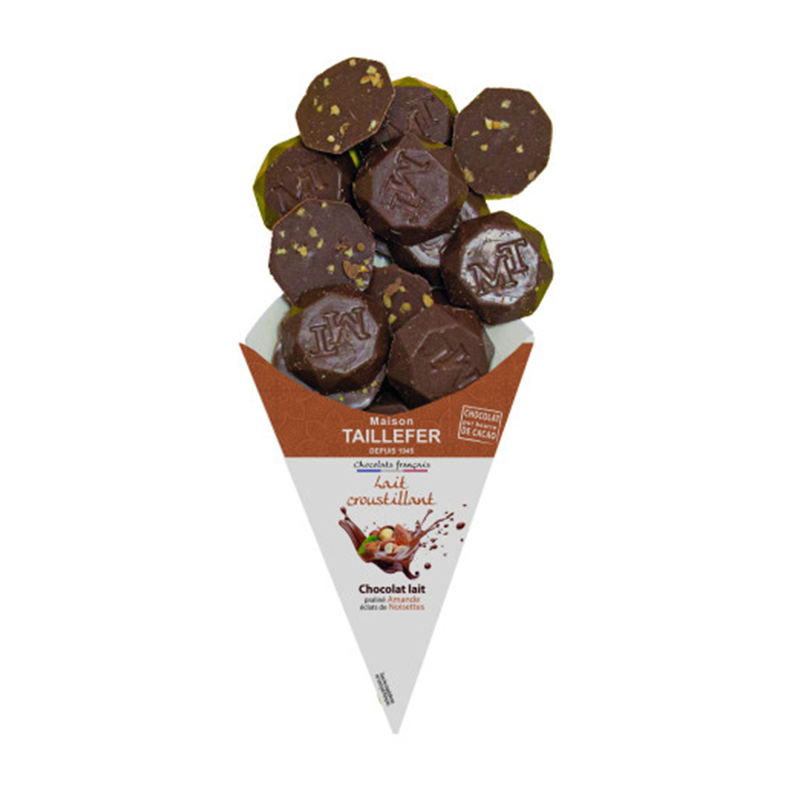 Maison Taillefer cornet chocolat lait croustillant 130g