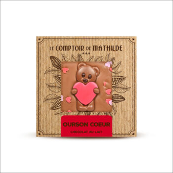 Le Comptoir de Mathilde Tablette Chocolat au Lait Ourson Coeur 80g