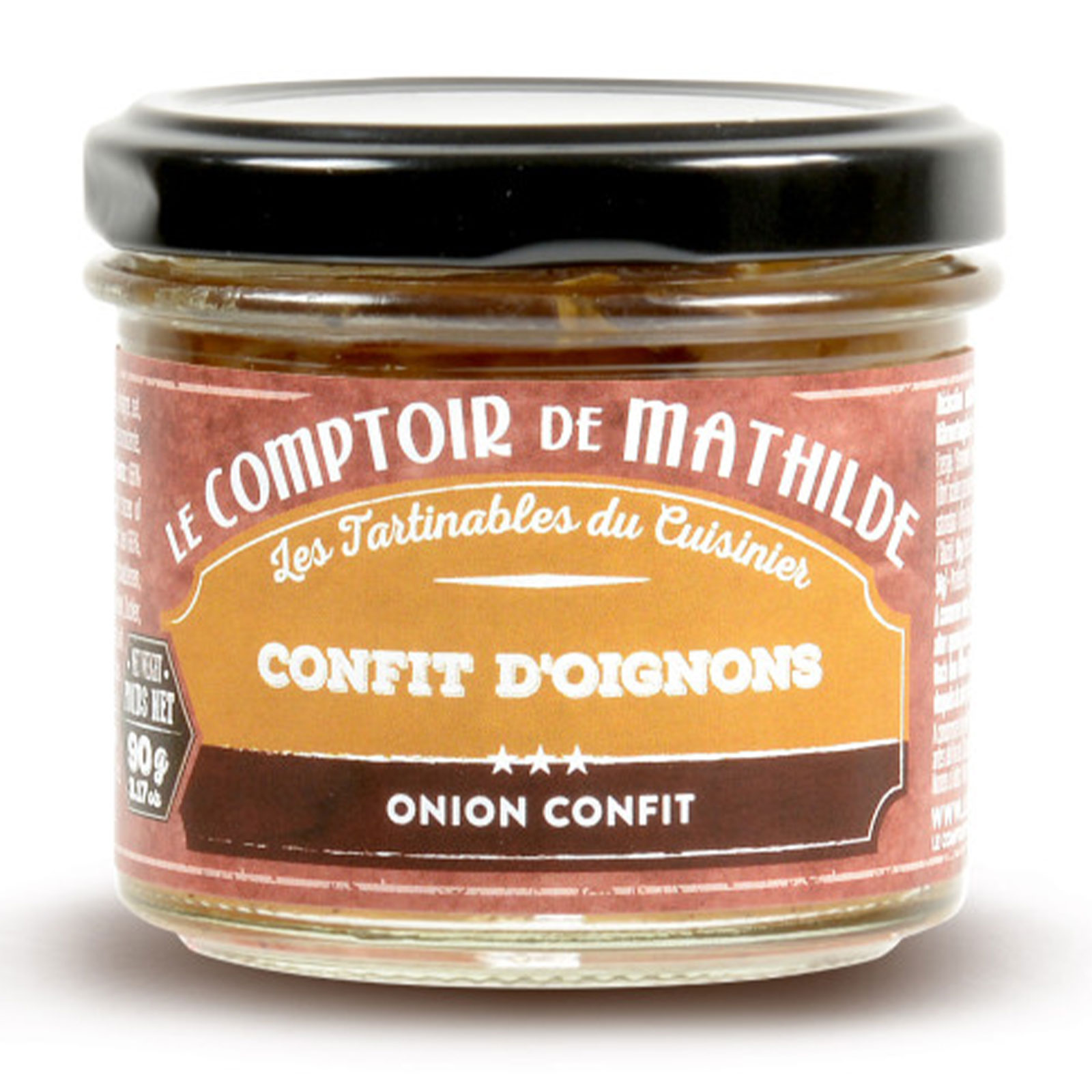 Bocal de confit d'oignons de Le Comptoir de Mathilde, tartinable pour foie gras