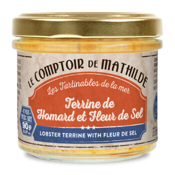Bocal de terrine de homard et fleur de sel du Comptoir de Mathilde, 90g, saveur marine délicate