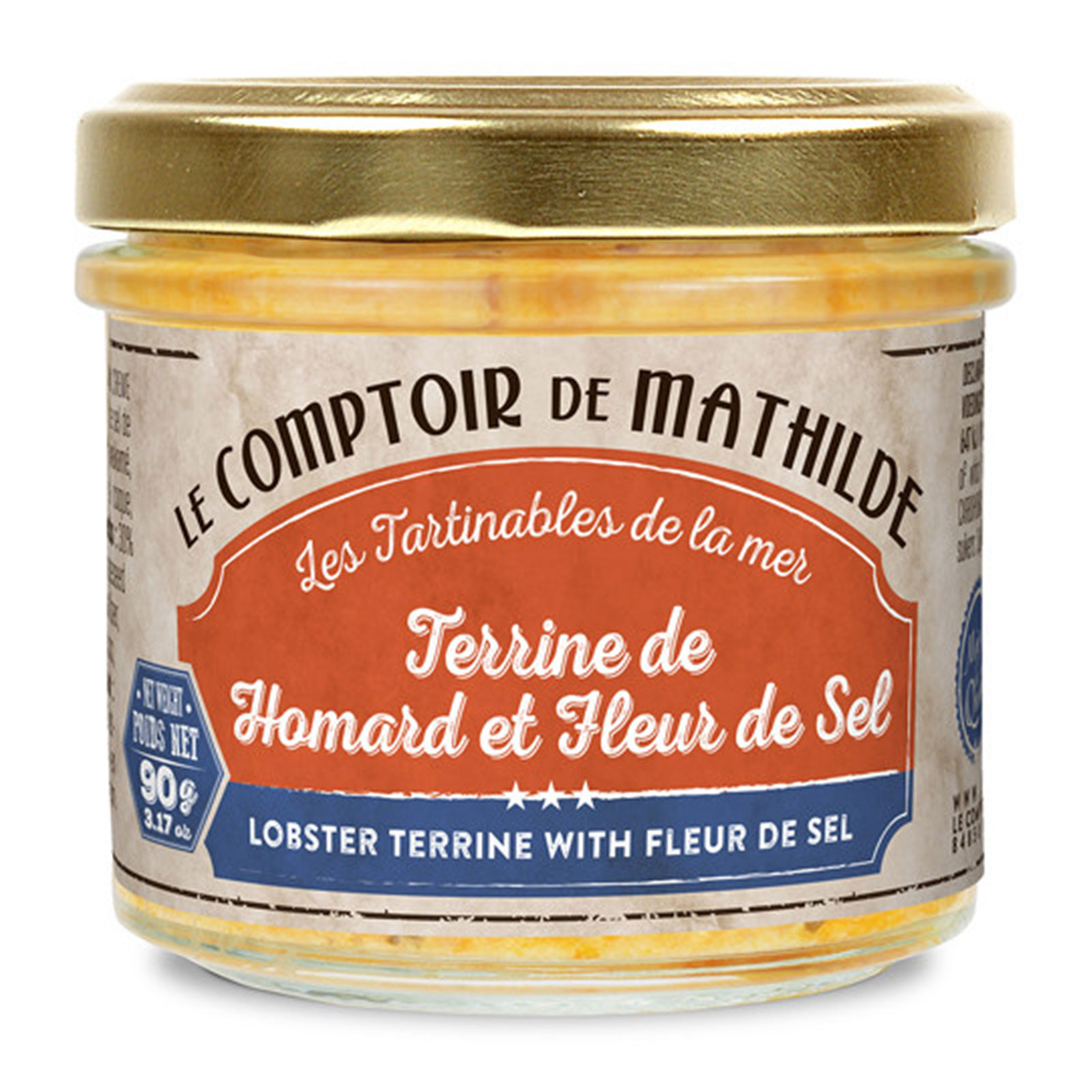 Bocal de terrine de homard et fleur de sel du Comptoir de Mathilde, 90g, saveur marine délicate