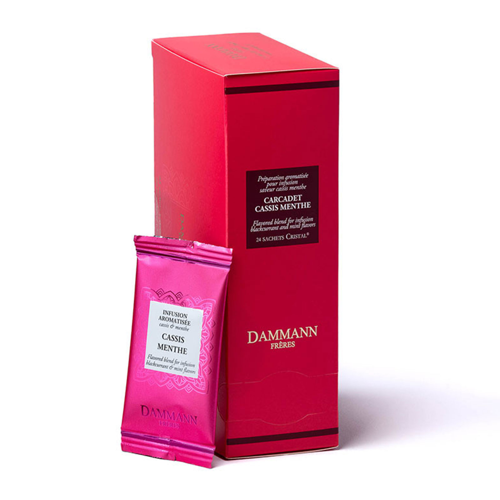 Dammann Frères sachets suremballés Carcadet cassis menthe 72g