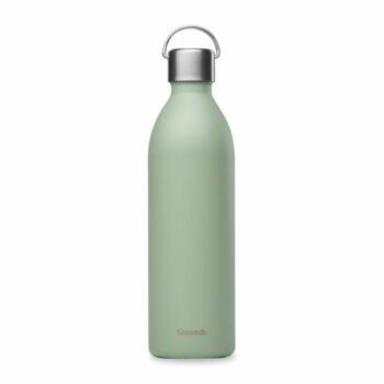 Bouteille isotherme Qwetch inox active matt tilleul 1L, anse pratique, design épuré et naturel