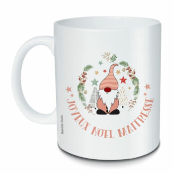 Bubble Gum mug Joyeux Noël maîtresse