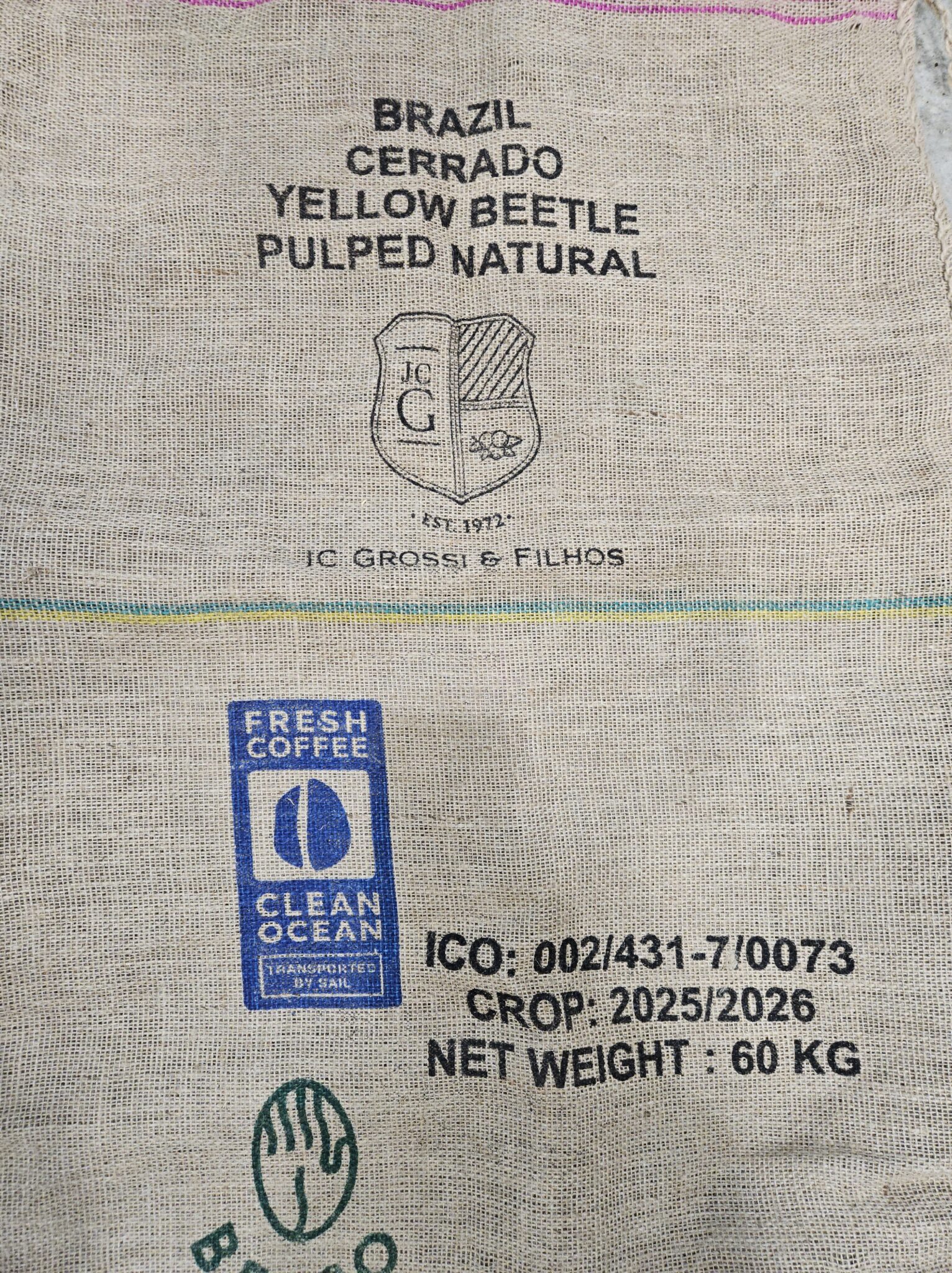 Sac en toile de jute Brésil Yellow Beetle