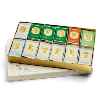 Coffret Dammann Frères Rêves de Noël doré, 48 sachets de thé festifs pour un voyage gustatif de Noël