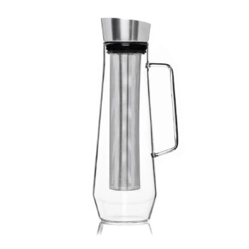 Carafe Palais des Thés en verre transparent avec long infuseur inox pour thés glacés