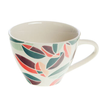 Tasse à thé Amadeus Vanina 38cl motif floral abstrait couleurs vives sur fond crème