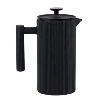 Cafetière à piston Tekoa Bastide en fonte noire 0,8L, design rainuré, anse robuste
