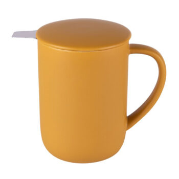 Tisanière Uno Bastide jaune moutarde mat 47cl, design épuré avec anse argentée