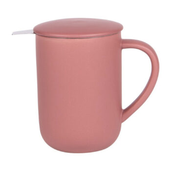 Tisanière Uno rose Bastide 47cl, design épuré en grès mat avec couvercle et anse ergonomique