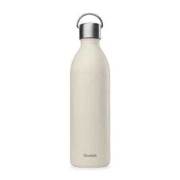 Bouteille isotherme Qwetch active matt sable 1L avec anse, finition mate élégante