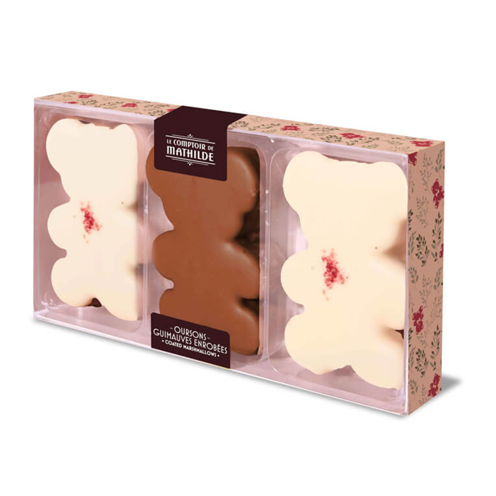 Le Comptoir de Mathilde Coffret 3 Oursons Chocolat Lait & Blanc Framboise - 90g – Image 2