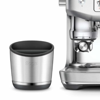 Bac à marc Sage The Knock Box™ en acier inoxydable brossé avec barre d'éjection amovible, idéal pour les machines à expresso Sage