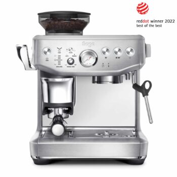 Machine à expresso Sage The Barista Express Impress Inox avec broyeur intégré et système Impress™ Puck, gagnante du Red Dot Award 2022