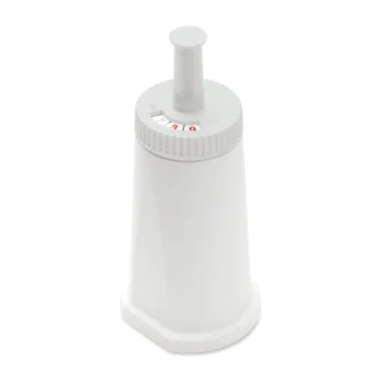 Cartouche filtrante Brita blanche avec un indicateur de changement de filtre rotatif numéroté, vue en perspective sur fond blanc