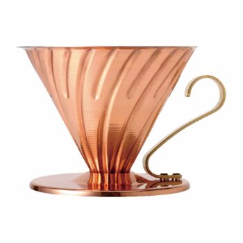 Hario Dripper V60 en cuivre avec une poignée en laiton doré, pour l'extraction de café filtre