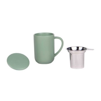 Tisanière Bastide Uno amande avec couvercle et filtre à thé en acier inoxydable