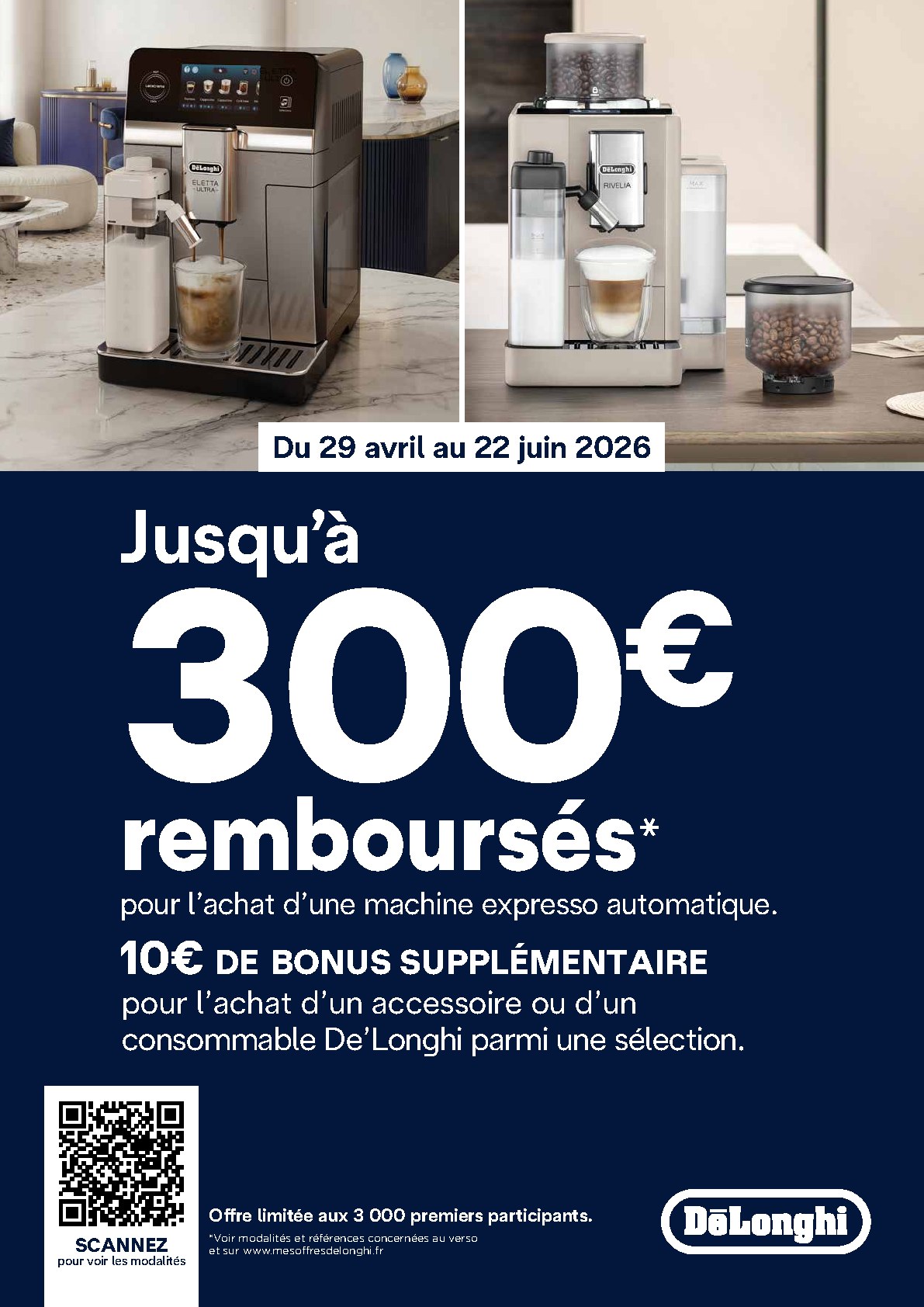 Bulletin offre DeLonghi expresso automatiques 2026