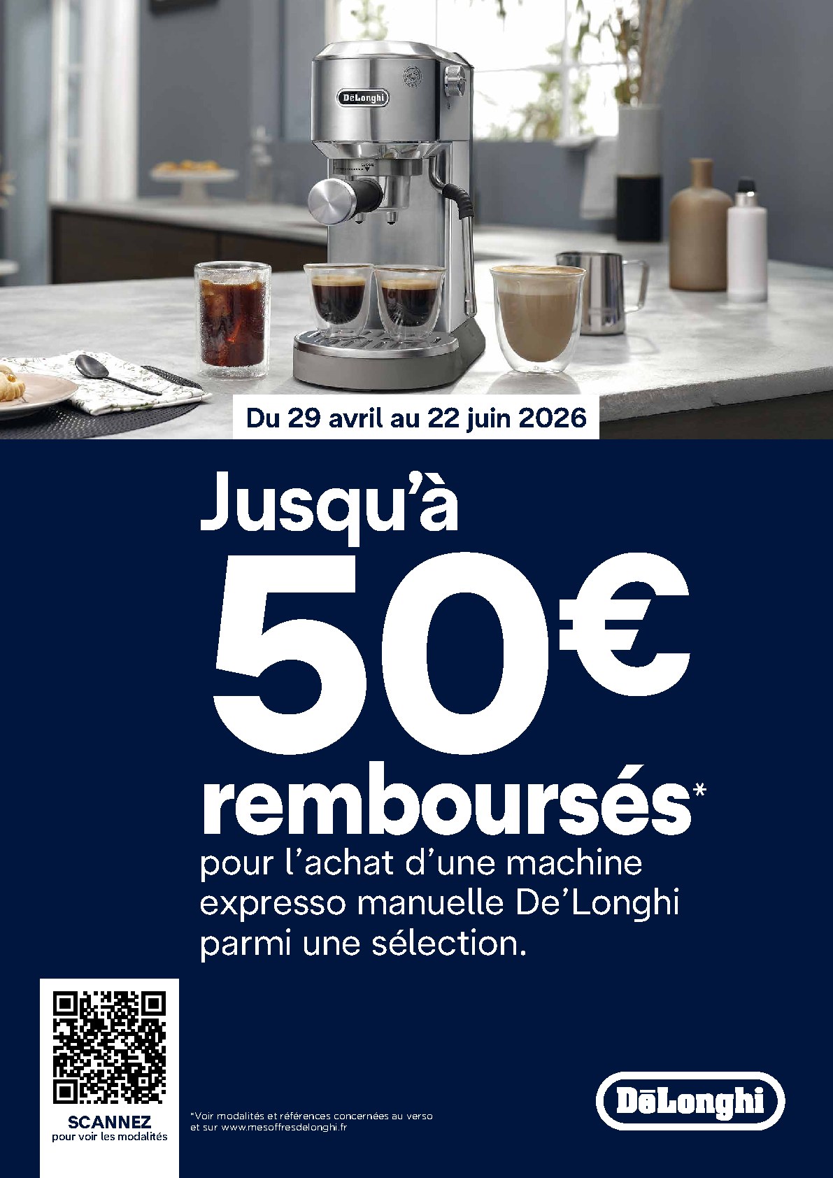 Bulletin offre DeLonghi expresso manuelles 2026