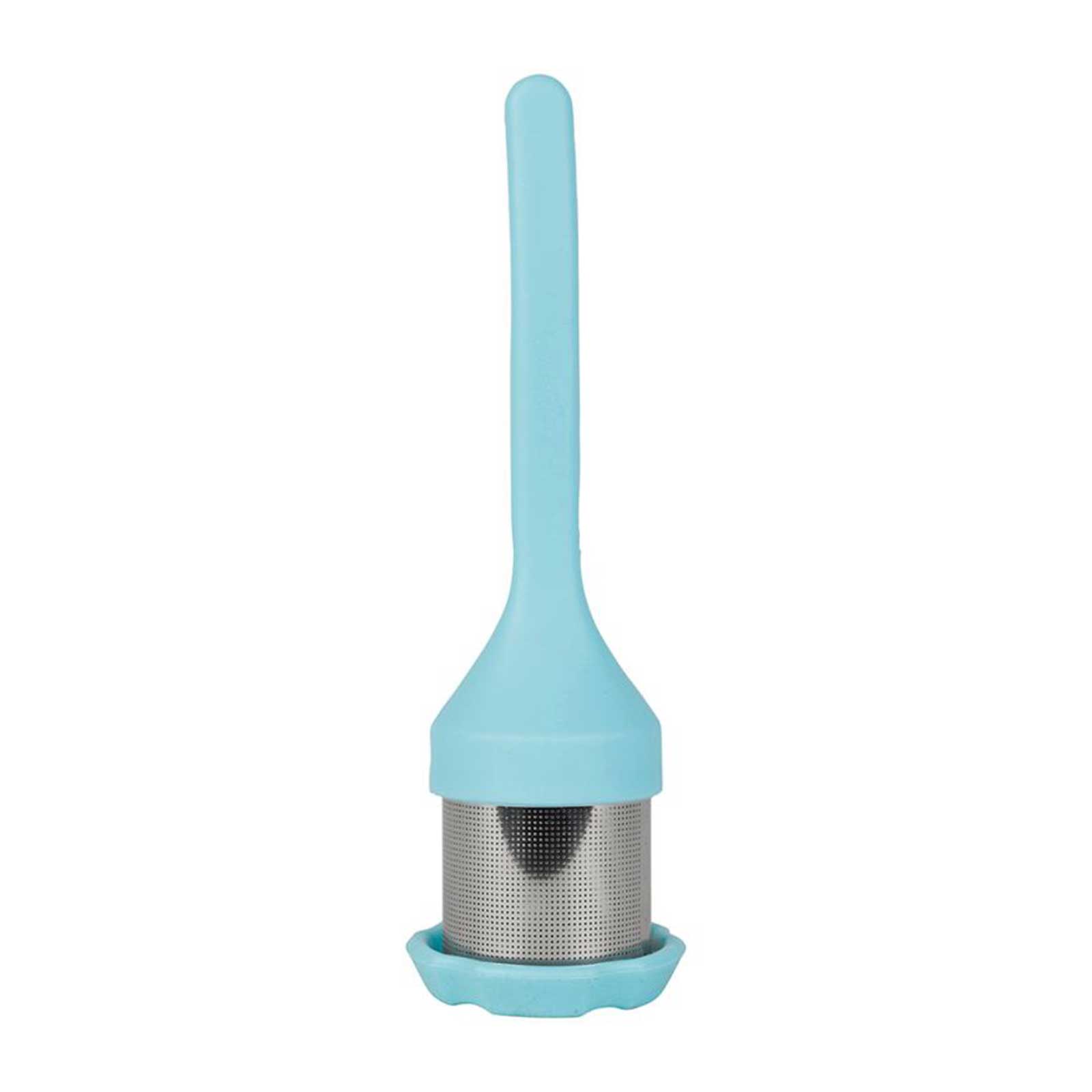 Infuseur à thé SEMA baton turquoise en acier inoxydable et silicone, 16,5 cm, avec filtre à mailles fines