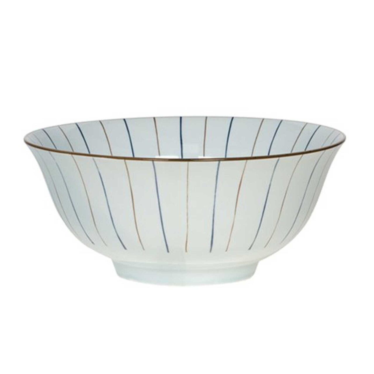 Coupelle Bastide Linea en porcelaine blanche, 13,5 cm, forme évasée sur petit pied, décor de lignes bleues et dorées