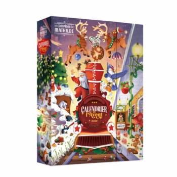 Calendrier de l'Avent Sucré 2026 du Comptoir de Mathilde, coffret fermé avec illustration de Noël