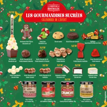 Gourmandises du Calendrier de l'Avent Sucré 2026 : chocolats, biscuits, guimauves et pâtes à tartiner