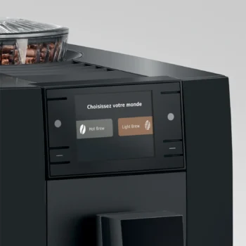 Écran de la JURA A8 affichant le choix entre les modes Hot Brew et Light Brew.