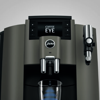 Gros plan sur le Coffee Eye de la JURA W8 (EB) Dark Inox.